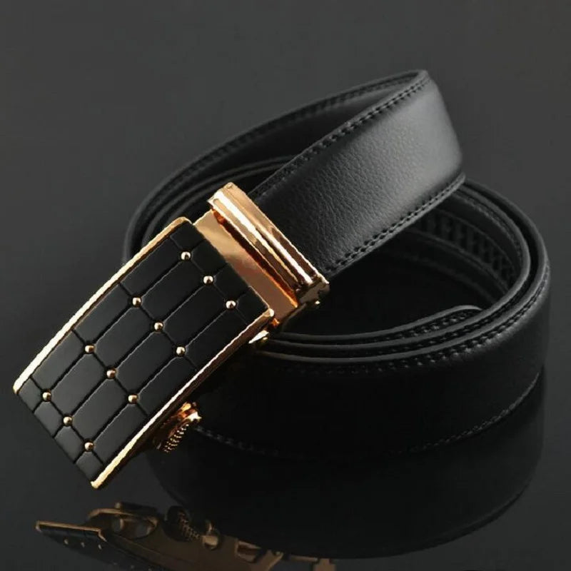 Genuine Leather Automatic Men's Belts Luxury Business Strap Belts for Men Designer Belts Male High Quality Fashion Waistband  Amaijoin