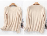 Load image into Gallery viewer, Women Sweater Long Sleeve Top Knitted Pullover V-Neck Fashion Sweater Woman Winter 2022 Basic Female Clothing Soild OL Sweaters  Amaijoin
