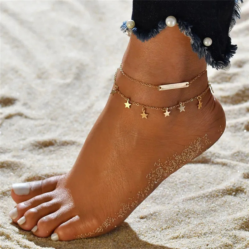 Modyle New Fashion Simple Heart Female Anklets Foot Jewelry Leg New Anklets On Foot Ankle Bracelets For Women Leg Chain Gifts  Amaijoin