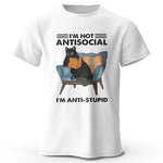 Load image into Gallery viewer, Men&#39;s I Am Not Anti Social Printed T-Shirt 100% Cotton Oversized Funny Cat Graphic Tees for Men Women Summer Tops  Amaijoin
