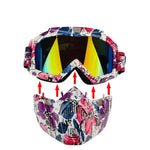 Load image into Gallery viewer, Motorcycle Mask Sakura Pattern Street Hip Hop Face Mask Motorcycle Goggles Mask Open Face Motorcycle Helmet Cycling Face Shield  Amaijoin
