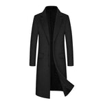 Load image into Gallery viewer, Mens Long Coat Woolen Jackets Boutique High-end Wool Blend Overcoat Trench Men X-long Thick Coat Over The Knee Trench Coat  Amaijoin
