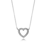 Load image into Gallery viewer, New 925 sterling silver classic dazzling heart-shaped multi circular pendant necklace fits design original charm beaded DIY gift  Amaijoin
