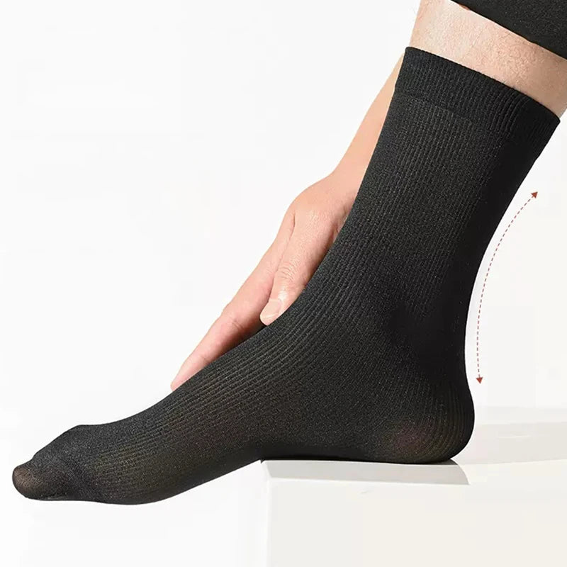 Men Ice Silk Socks Summer Spring Ultra-thin Socks Solid Business Socks Breathable Soft Socks Ankle Bamboo Fiber Socks  Amaijoin