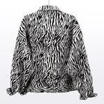 Load image into Gallery viewer, Fashion Zebra Print Denim Jacket Women Loose Short Outerwear Spring Autumn Korean Big Pocket Long Sleeve Jeans Jackets Female  Amaijoin
