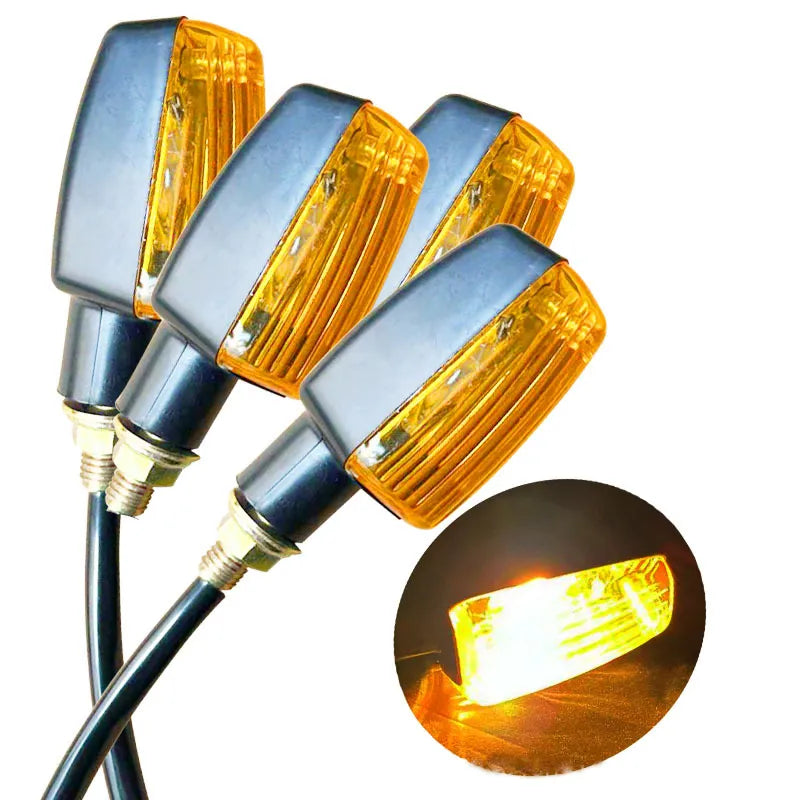 2Pcs Universal Motorcycle Turn Signal Indicator Light Turning Indicators Signal Light Blinkers Amber Motorcycle Accessories  Amaijoin