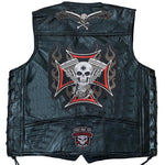 Load image into Gallery viewer, Men&#39;s Motorcycle Leather Vest Fashion Embroidered Patches Sleeveless Biker Jacket Casual Streetwear Locomotive Club Punk Veste  Amaijoin
