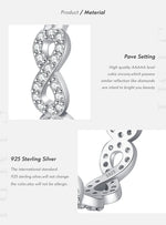 Load image into Gallery viewer, MODIAN Solid 925 Sterling Silver Infinite Love Sparkling CZ Hoop Earrings Original Design For Women Wedding Fine Jewelry Gifts  Amaijoin
