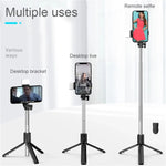 Load image into Gallery viewer, Cell Phone Selfie Stick Tripod Bluetooth Remote Wireless Selfi Stick Phone Holder Stand with Beauty Fill Light for Phone  Amaijoin
