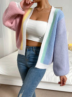 Load image into Gallery viewer, Qutie Colorblock Drop Shoulder Duster Cardigan  Amaijoin
