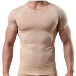 Load image into Gallery viewer, Men&#39;s Sheer Undershirts Man Ice Silk Mesh See through Basics Shirts Sexy Fitness Bodybuilding Underwear  Amaijoin
