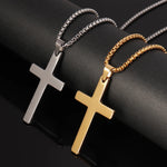 Load image into Gallery viewer, 316L Stainless Steel Cross Necklace For Men Chain Necklaces Punk Gold Silver Black Color Cross Pendant Necklace  Jewelry  Amaijoin
