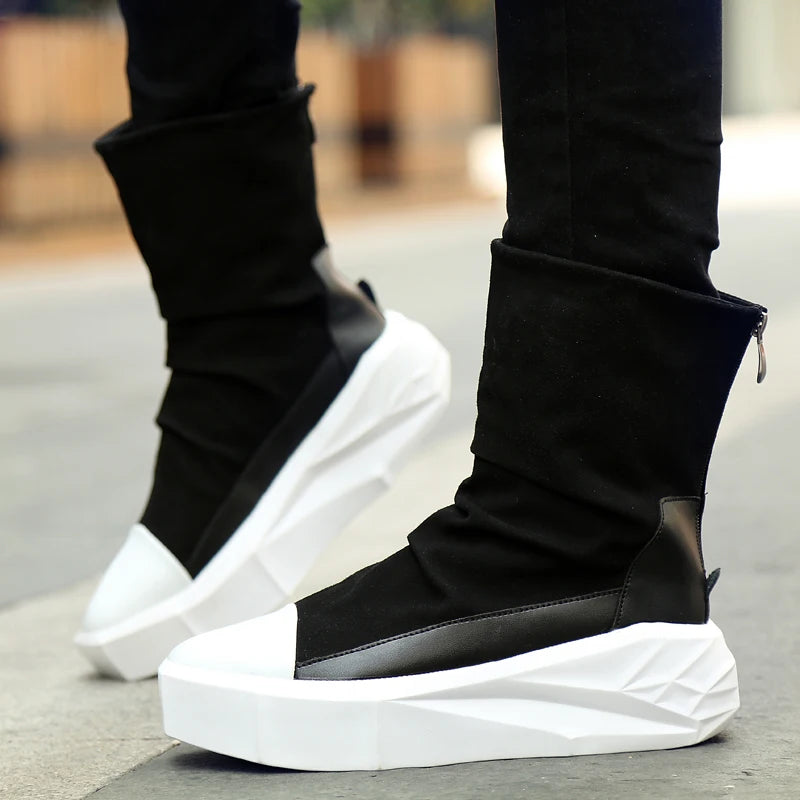 Men's High Top Boots Trendy All-match outdoor platform Round toe comfortable lightweight Wear-Resistant boots Spring Autumn Main  Amaijoin