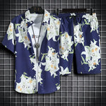 Load image into Gallery viewer, Beach Clothes For Men 2 Piece Set Quick Dry Hawaiian Shirt and Shorts Set Men Fashion Clothing Printing Casual Outfits Summer  Amaijoin
