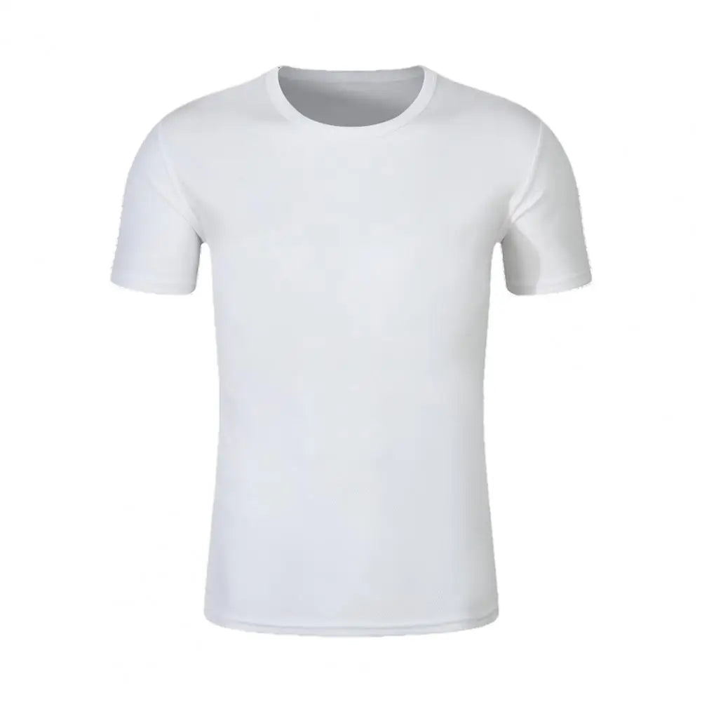 Unisex T-shirt Fade-resistant Exquisite Edging Polyester Quick Dry Solid Color Pullover Top for Daily T-Shirt Men's Clothing  Amaijoin