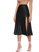 Load image into Gallery viewer, Women&#39;s Sexy Solid Thigh High Waist Swing Midi Skirt  Amaijoin
