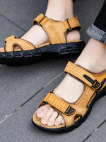 Load image into Gallery viewer, Brand Classic Mens Sandals Summer Genuine Leather Sandals Men Holidays Outdoor Casual Shoes Men Sandal Beach 2023  Amaijoin
