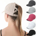 Load image into Gallery viewer, Summer Solid Color Baseball Caps Golf Wear Women Sport Leisure Cross Ponytail Hat Mesh Quick-Drying Half-Hollow Men&#39;s Peaked Cap  Amaijoin
