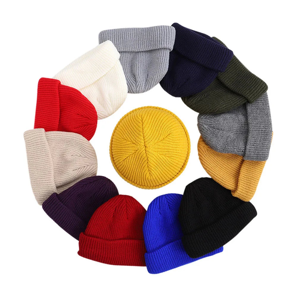 Winter Warm Beanies Casual Short Thread Hip Hop Hat Adult Men  Female Wool Knitted Skull Cap Elastic  Unisex  Amaijoin