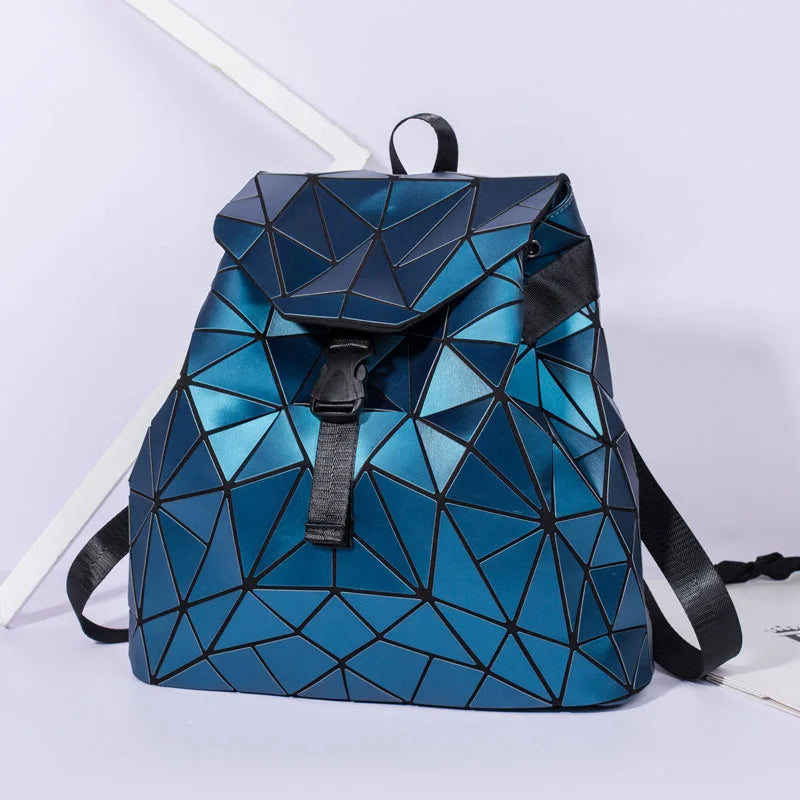 Women Geometric Backpack Bags Matte Female Drawstring Backpacks For Teenage Girls Bagpack Bag Ladies Holographic Daily Backpack  Amaijoin