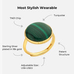 Carregue a imagem no visualizador da Galeria, totwoo MEET Malachite Smart Ring(18K gold plated silver),Daily information sharing,A nice gift  Amaijoin
