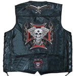 Load image into Gallery viewer, Men&#39;s Motorcycle Leather Vest Fashion Embroidered Patches Sleeveless Biker Jacket Casual Streetwear Locomotive Club Punk Veste  Amaijoin
