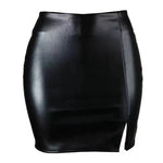 Load image into Gallery viewer, Sexy High Waist Wrapped Hip Skirt Women Leather Black Comfortable Split Short Lady Skirt Party Dress Nightclub  Amaijoin
