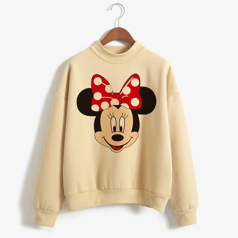 Fashion Hoodies Turtleneck Minnie Kawaii Cartoon  Anime Sweatshirt Disney Mickey Mouse Hoodie Clothes Girl Boy Top Sweatshirts  Amaijoin