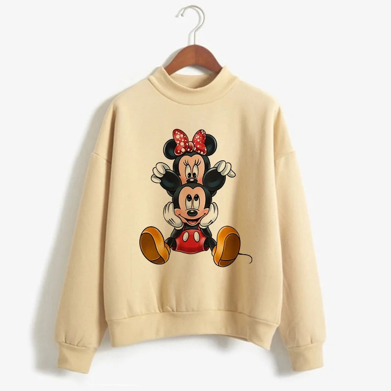 Fashion Hoodies Turtleneck Minnie Kawaii Cartoon  Anime Sweatshirt Disney Mickey Mouse Hoodie Clothes Girl Boy Top Sweatshirts  Amaijoin