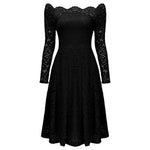 Load image into Gallery viewer, Women&#39;s Dresses Summer Dresses Hollow Out Long-Sleeve Waist A-Line Big Swing Lace with Lining Dress Flowy Dresses  Amaijoin
