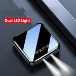 Load image into Gallery viewer, 20000mAh Mini Power Bank Portable Charger Full Mirror Screen LED Light Digital Display Poverbank External Battery Pack Powerbank  Amaijoin
