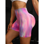 Load image into Gallery viewer, Women Tie Dye Sporty Shorts High Waist Seamless Gym Yogo Shorts Sexy Rainbow Honey Peach Fitness Workout Running Shorts  Amaijoin
