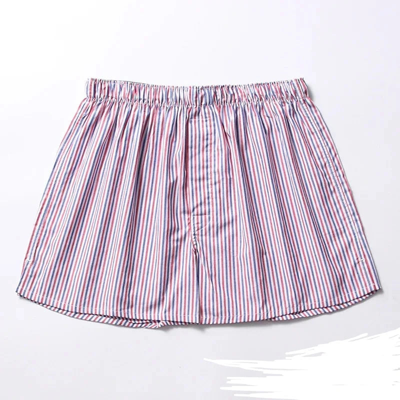 Summer thin Fashion casual plaid sleep bottoms men 100% cotton shorts sleepwear male pajamas Arrow pants S  Amaijoin