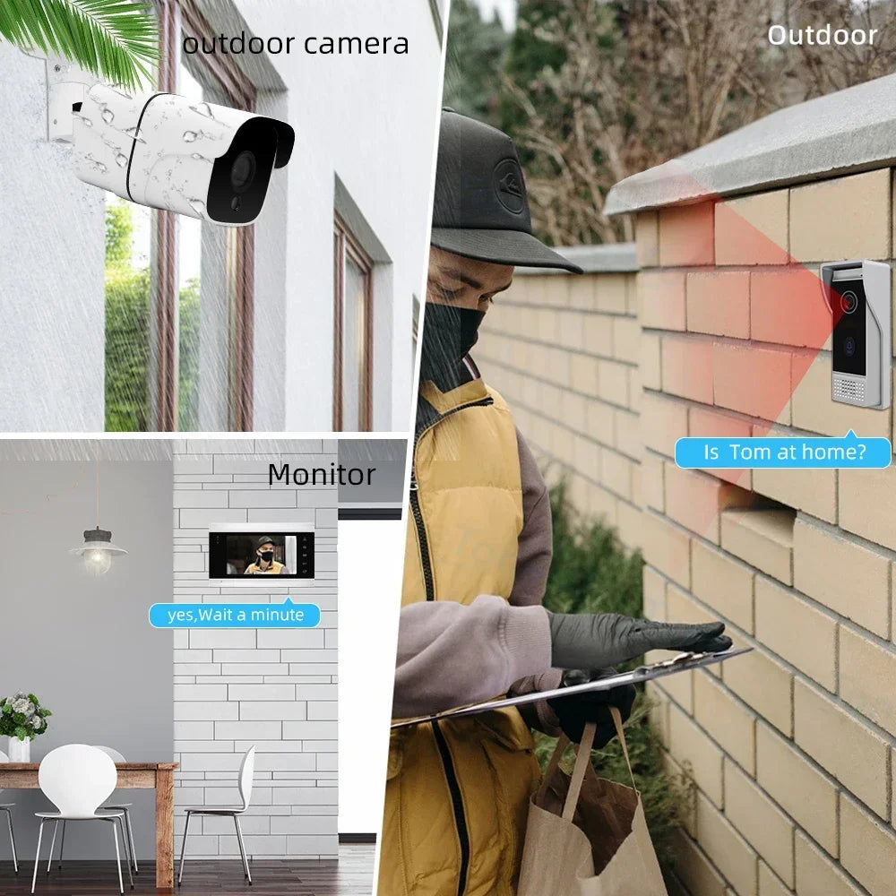 720P Tuya Smart WIFI Wireless Video intercom For Home 7 Inch Monitor Doorbell Video Door Phone With Camera Outdoor System  Amaijoin