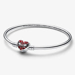 Load image into Gallery viewer, Pandora 925 Silver Bracelet Heart Shaped Personalized Link Buckle Bracelet Smooth Red Niche Fashion Accessories For Women  Amaijoin
