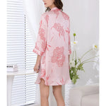 Carregue a imagem no visualizador da Galeria, BirdTree, 19MM 100%Real Silk Pajamas Dress, Women Floral Print, Sexy Retro Loose Sleepwear, 2024 Summer New Nightgown P43997QM  Amaijoin
