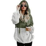 Load image into Gallery viewer, Women&#39;s pullover Women&#39;s Color Blocking Hooded Stitched Long Sleeve Zipper Plush Sweatshirts  Amaijoin
