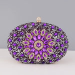 Load image into Gallery viewer, Flower Rhinestones Evening Bags Metal Prom Clutch Diamonds Clutch With Chain Shoulder Handbags Wedding Female Purse  Amaijoin
