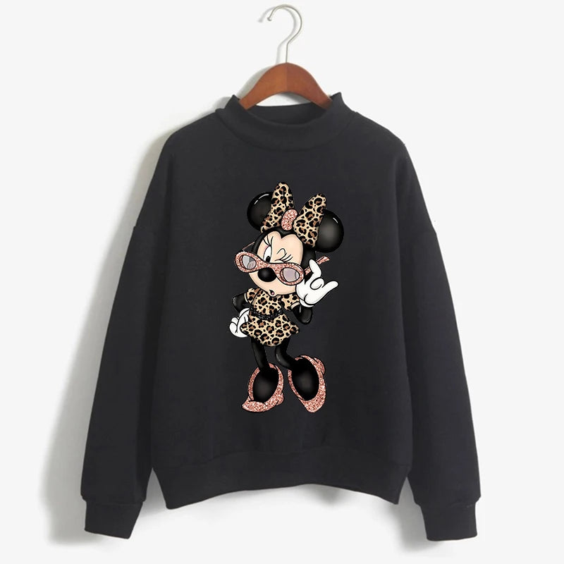 Fashion Hoodies Turtleneck Minnie Kawaii Cartoon  Anime Sweatshirt Disney Mickey Mouse Hoodie Clothes Girl Boy Top Sweatshirts  Amaijoin