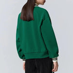 Load image into Gallery viewer, Semir Sweatshirt Women Polo Collar Letter Art Winter Loose Contrasted Color Temperament Trendy Plus Velvet Pullover  Amaijoin
