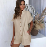 Load image into Gallery viewer, In stock! Fashionable women&#39;s clothing, spring and summer new products, hot selling lapel shirts, button up jumpsuits  Amaijoin
