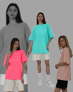 Carregue a imagem no visualizador da Galeria, Hirsionsan 100% Cotton T Shirt Women 2023 Summer New Oversized Solid Tees Casual Basic Loose Tshirt Chic O Neck Female Tops  Amaijoin
