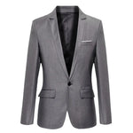 Load image into Gallery viewer, Men Blazer Business Casual Single Breasted Flap Pockets Blazer Solid Color Suit Jacket Work Clothes Slim Fit Office Blazer Suit  Amaijoin
