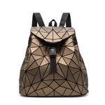 Carregue a imagem no visualizador da Galeria, Women Geometric Backpack Bags Matte Female Drawstring Backpacks For Teenage Girls Bagpack Bag Ladies Holographic Daily Backpack  Amaijoin
