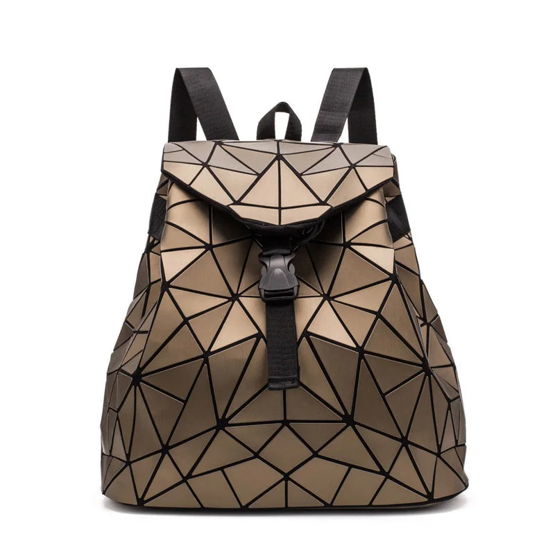 Women Geometric Backpack Bags Matte Female Drawstring Backpacks For Teenage Girls Bagpack Bag Ladies Holographic Daily Backpack  Amaijoin