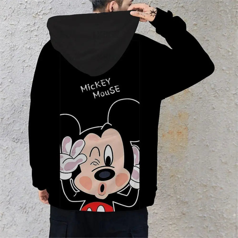 Couple Outfit Disney Hoodies Minnie Mouse Women's Casual Sweatshirt Couple Hoodie Men's Women Clothing Mickey Y2k Print Top  Amaijoin