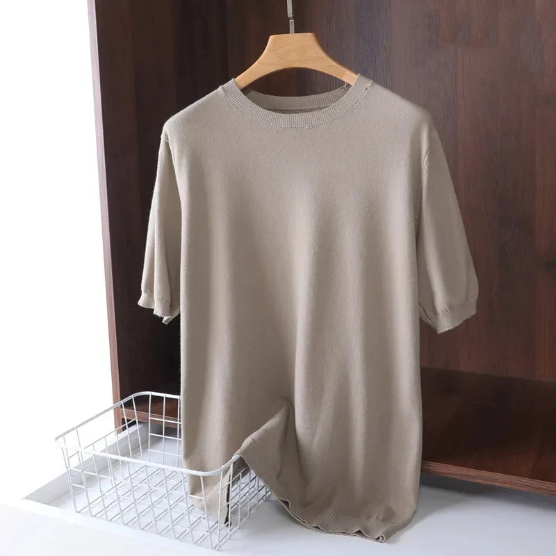 Superfine Merino Wool T shirt Men Base Layer Merino Shirt Wicking Breathable Thin Cashmere Vest T-shirt Tops  Amaijoin