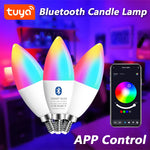 Load image into Gallery viewer, Tuya E14 Candle Lamps APP Control Smart Bulb Bluetooth WIFI RGB 220V LED Light Dimmable Smart Life Room Home Group Crystal Lamps  Amaijoin
