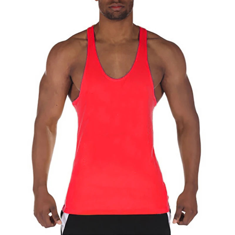 Muscle Guys Running Vest Brand Bodybuilding Stringer Tank Tops Gym Fitness Clothing Summer Cotton Breathable Mens Casual Shirt  Amaijoin