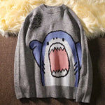 Load image into Gallery viewer, Autumn and Winter Men Round Neck Shark Sweater Men Winter Patchwor Harajuku Korean Style Round Neck Grey Pullover Male Clothing  Amaijoin
